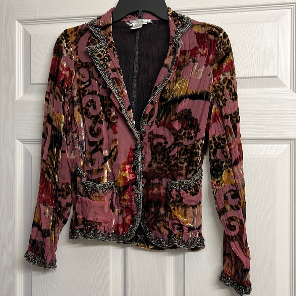 Alberto Makali Women’s Multicolor beaded cardigan Size Small